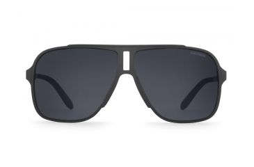 Image of Carrera 122/S Sunglasses CA122S-0GUY-IR-6111 - Black Shiny Matte Frame, Gray Blue Lenses, Lens Diameter 61mm, Distance Between Lenses 11mm