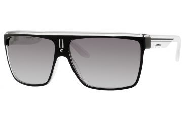 Image of Carrera 22/S Sunglasses CA22S-0XAM-IC-6312 - Shiny Black / White Frame, Gray Mirror Gradient Silver Lenses, Lens Diameter 63mm, Distance Between Lenses 12mm