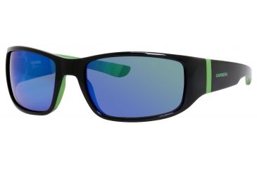 Image of Carrera 4000/S Sunglasses CA4000S-02DF-Z9-6220 - Black Green Frame, Black Mirror Lenses, Lens Diameter 62mm, Distance Between Lenses 20mm