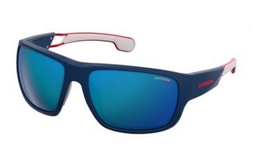 Image of Carrera 4006/S Progressive Prescription Sunglasses CA4006S-0RCT-Z0-6317 - Frame Color Matte Blue, Lens Diameter 63 mm