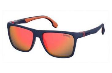 Image of Carrera 5047/S Progressive Prescription Sunglasses CA5047S-0FLL-UW-5617 - Frame Color Matte Blue, Lens Diameter 56 mm