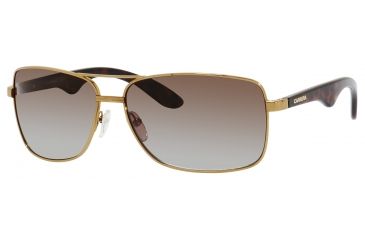 Image of Carrera 6005/S Sunglasses CA6005S-0BWP-LA-6314 - Antique Gold Frame, Brown Polarized Lenses, Lens Diameter 63mm, Distance Between Lenses 14mm
