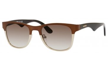 Image of Carrera 6010/S Progressive Prescription Sunglasses CA6010S-00UJ-HA-5221 - Frame Color Semi Matte Dark Brown, Lens Diameter 52 mm
