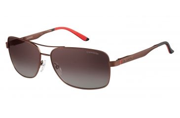 Image of Carrera 8014/S Single Vision Prescription Sunglasses CA8014S-0NLX-LA-6114 - Frame Color Semi Matte Brown, Lens Diameter 61 mm