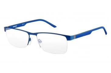 Image of Carrera 8817 Progressive Prescription Eyeglasses CA8817-0PNG-5617 - Matte Blue Frame, Lens Diameter 56mm, Distance Between Lenses 17mm