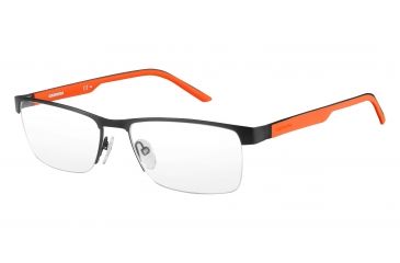 Image of Carrera 8817 Progressive Prescription Eyeglasses CA8817-0PYZ-5617 - Matte Black / Orange Frame, Lens Diameter 56mm, Distance Between Lenses 17mm