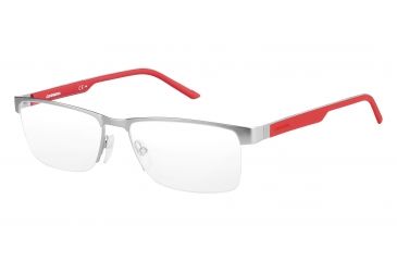 Image of Carrera 8817 Progressive Prescription Eyeglasses CA8817-0PMZ-5617 - Matte Rut Red Frame, Lens Diameter 56mm, Distance Between Lenses 17mm
