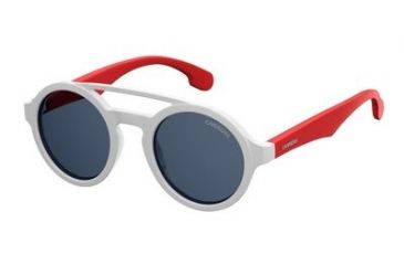 Image of Carrera Carrerino 19/S Progressive Prescription Sunglasses CARRE19S-07DM-KU-4421 - Lens Diameter 44 mm, Frame Color White/Red