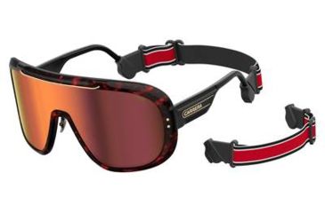 Image of Carrera Epica Sunglasses EPICA-00UC-W3-9901 - Red Havana Frame, Red In Ml Ol Lenses, Lens Diameter 99mm, Distance Between Lenses 1mm
