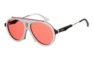 Image of Carrera Flag Progressive Prescription Sunglasses FLAGS-07DM-W9-5716 - Lens Diameter 57 mm, Frame Color White/Red