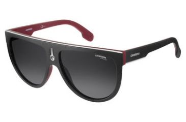 Image of Carrera Flagtop/S Progressive Prescription Sunglasses FLAGTOPS-0BLX-9O-6015 - Lens Diameter 60 mm, Frame Color Matte Black / Red