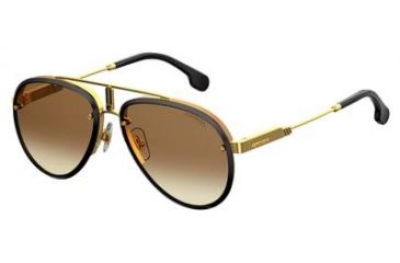 Image of Carrera Glory Sunglasses GLORYS-02M2-86-5817 - Black/Gold Frame, Blackbrowngreen Lenses, Lens Diameter 58mm, Distance Between Lenses 17mm