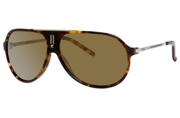 Image of Carrera Hot/S Single Vision Prescription Sunglasses HOTS-0C03-VP-6411 - Lens Diameter 64 mm, Frame Color Green Havana / Silver