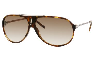 Image of Carrera Hot/S Single Vision Prescription Sunglasses HOTS-0C03-02-6411 - Lens Diameter 64 mm, Frame Color Green Havana / Silver