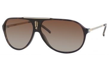 Image of Carrera Hot/P/S Single Vision Prescription Sunglasses HOTPS-0YKX-RW-6411 - Lens Diameter 64 mm, Frame Color Havana Blue Gold