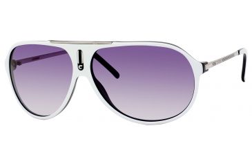 Image of Carrera Hot/S Single Vision Prescription Sunglasses HOTS-0YCF-LF-6411 - Frame Color White Black / Palladium, Lens Diameter 64 mm