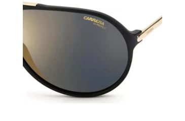 Image of Carrera Hot65 Sunglasses, Black Gold Frame, Grey Gold Mirror Lens, 716736372150