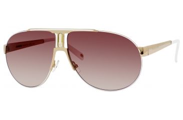 Image of Carrera Panamerika 1/P/S Sunglasses PANAM1PS-0KY0-6Y-6511 - Shiny Gold White Frame, Brown Gradient Lenses, Lens Diameter 65mm, Distance Between Lenses 11mm