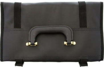 Image of Carry All Knife Roll, Holds 51 Folding Knife, Red Felt Interior, Black Synthetic Exterior With Carry Handle, Buckle Closure, Black, PO245 / AC197