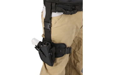 Image of Carry All Tactical Drop Leg Holster, Black Ballistic Nylon Construction With Metal And Composite Hardware, Fits Most Standard Pistols, Includes Adjustable Strap And Leg Harness, P0165
