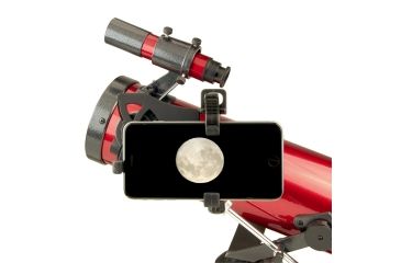Image of Carson RedPlanet 35 - 88 x 76mm Newtonian Reflector Telescope w/Smartphone Adapter, Red, RP-100SP