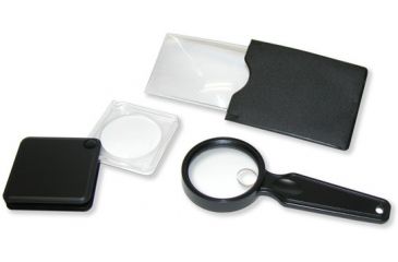 Image of Carson 3PC Value Pack, Credit Card Sized Magnifier, Flip-Open Magnifier, Hand Held Magnifier VP-01