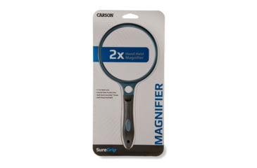Image of Carson 4.3in Soft-Grip Magnifier, 2x with 11.5x Spot Lens and Case