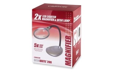 Image of Carson DeskBrite200 2x LED Magnifier Loupe Desk Lamp w/ 5x Spot Lens LM-20