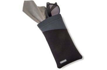Image of Carson Eyeglass Pouch w/Built-in Microfiber Cloth, Black/Grey, 6.7x7.6in, EC-10BKGY
