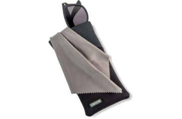 Image of Carson Eyeglass Pouch w/Built-in Microfiber Cloth, Black/Grey, 6.7x7.6in, EC-10BKGY