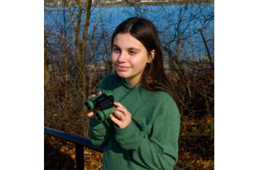 Image of Carson Hawk 5x30mm Roof Prism Ultra Deluxe Kid's Binoculars, Matte, Green, HU-530