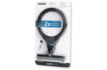 Image of Carson LumiCraft 2x Hands Free Lighted Magnifier with 4x Spot Lens LC-15