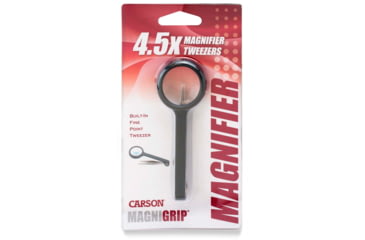 Image of Carson MagniGrip 4x Magnifier with Attached Precision Tweezers MG-55