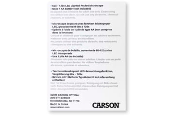 Image of Carson Microbrite Plus 60-120x Pocket Microscope, Black/Grey MM-300