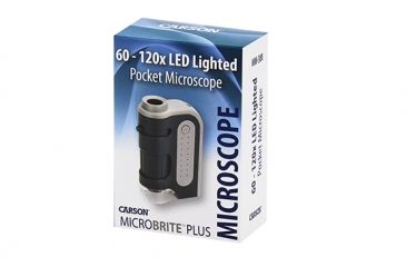 Image of Carson Microbrite Plus 60-120x Pocket Microscope,Black/Grey,Pack of 4 MM-300MU