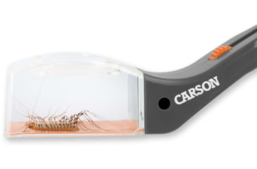 Image of Carson Optical Humane Bug Catcher Tool for Insect Catch-and-Release w/ 5x Magnifier, Gray, 2.2 in x 1.6 in x 10.5 in, HU-30