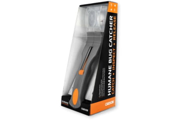 Image of Carson Optical Humane Bug Catcher Tool for Insect Catch-and-Release w/ 5x Magnifier, Gray, 2.2 in x 1.6 in x 10.5 in, HU-30