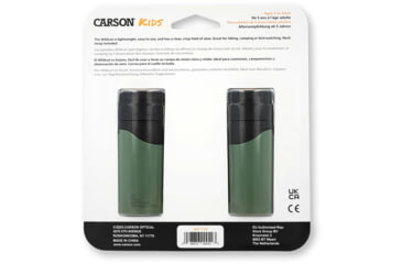 Image of Carson Optical Wild Cat Series 7x18mm Binoculars, Green, 3.2 in x 4.4 in x 1.3 in, WC-718