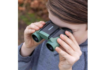Image of Carson Optical Wild Cat Series 7x18mm Binoculars, Green, 3.2 in x 4.4 in x 1.3 in, WC-718