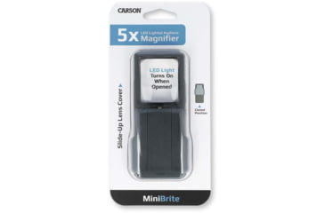 Image of Carson PO-55 MiniBrite 5x Power Slide-Out Pocket Magnifier Loupe,Grey PO-55