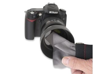 Image of Carson Stuff-It XL Microfiber Lens Cloth, Black/Gray, 8in x 8in Sn-75