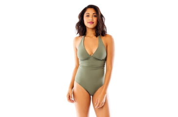 Image of Carve Designs Alexandra One Piece Swimsuit, Womens, Olive, MD, BFAL16-317-MD