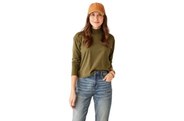 Image of Carve Designs Bray Mockneck Top - Womens, Fir, Large, TKMN40-392-LG