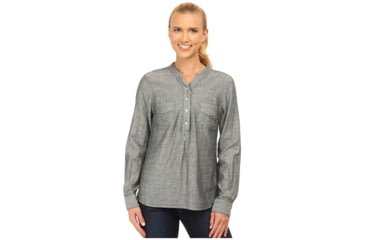 Image of Carve Designs Dylan Chambray Shirt - Womens -Deep Sea Chambray-Large