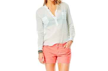 Image of Carve Designs Dylan Gauze Shirt - Women's-Mint Aruba Stripe-Large