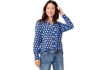 Image of Carve Designs Dylan Gauze Tunic - Womens, Navy Diamond, Small, TWTC52-432-SM