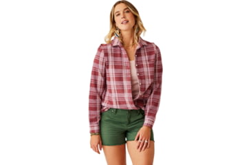 Image of Carve Designs Fairbanks Supersoft Shirt - Womens, Brick Plaid, Large, TKSS70-633-LG