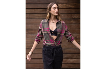 Image of Carve Designs Fairbanks Supersoft Shirt - Womens, Fir Multiplaid, Medium, TKSS70-392-MD