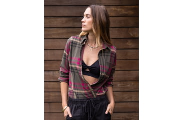 Image of Carve Designs Fairbanks Supersoft Shirt - Womens, Fir Multiplaid, Medium, TKSS70-392-MD