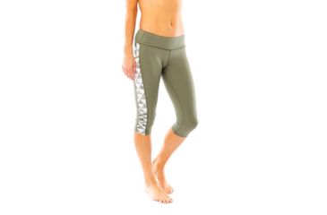 Image of Carve Designs Hampton Capri, Womens, Olive with Olive Triangles, XS, BBCP80-317-XS